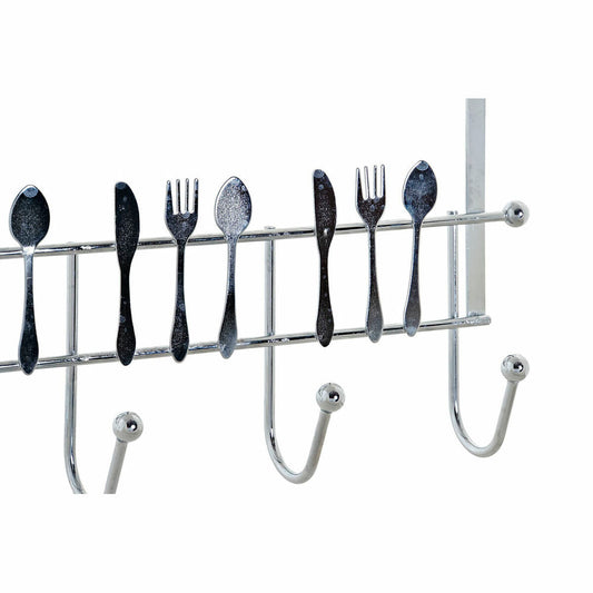 Door Coat Rack DKD Home Decor Silver Metal Plastic 34 x 17 x 9 cm-1