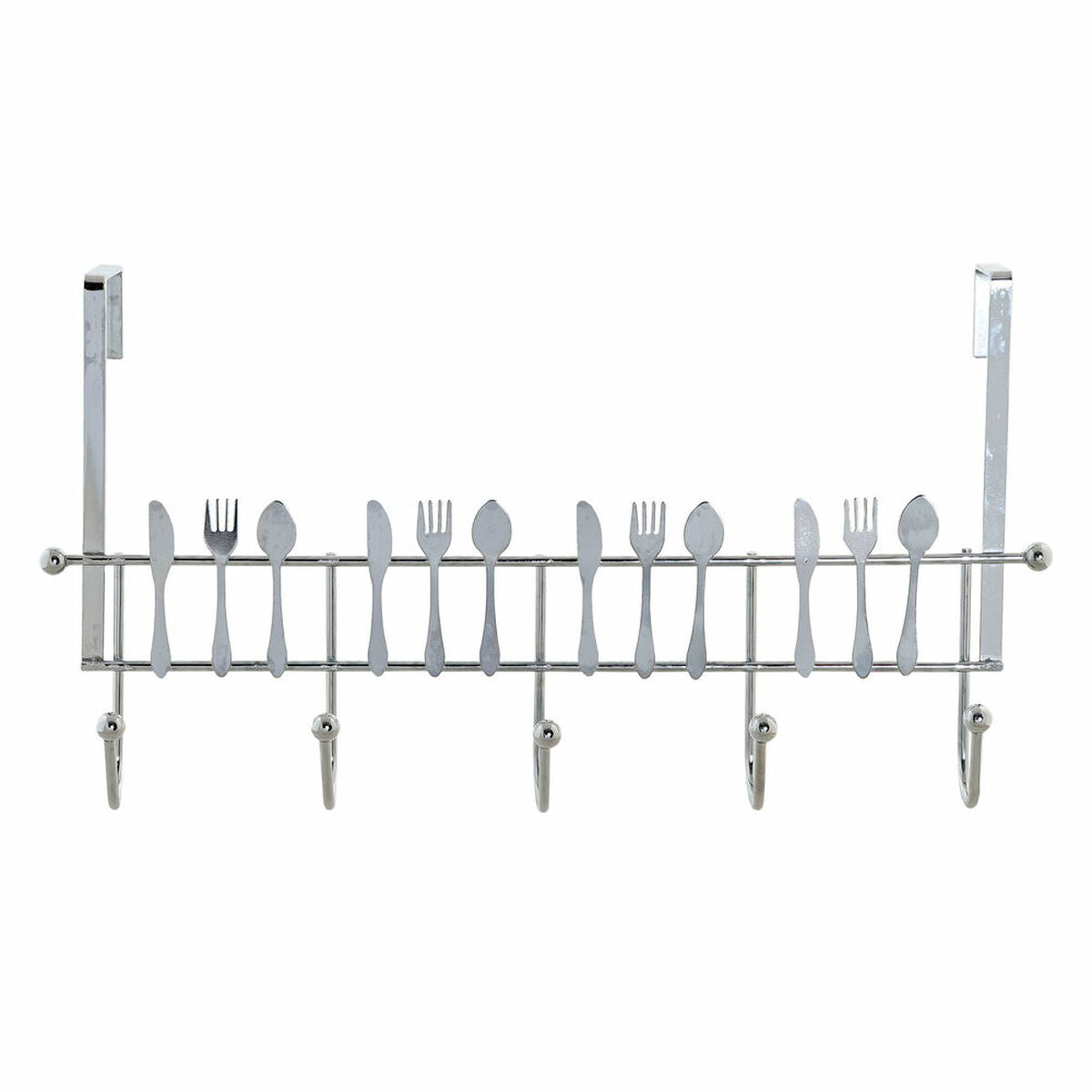 Door Coat Rack DKD Home Decor Silver Metal Plastic 34 x 17 x 9 cm-0